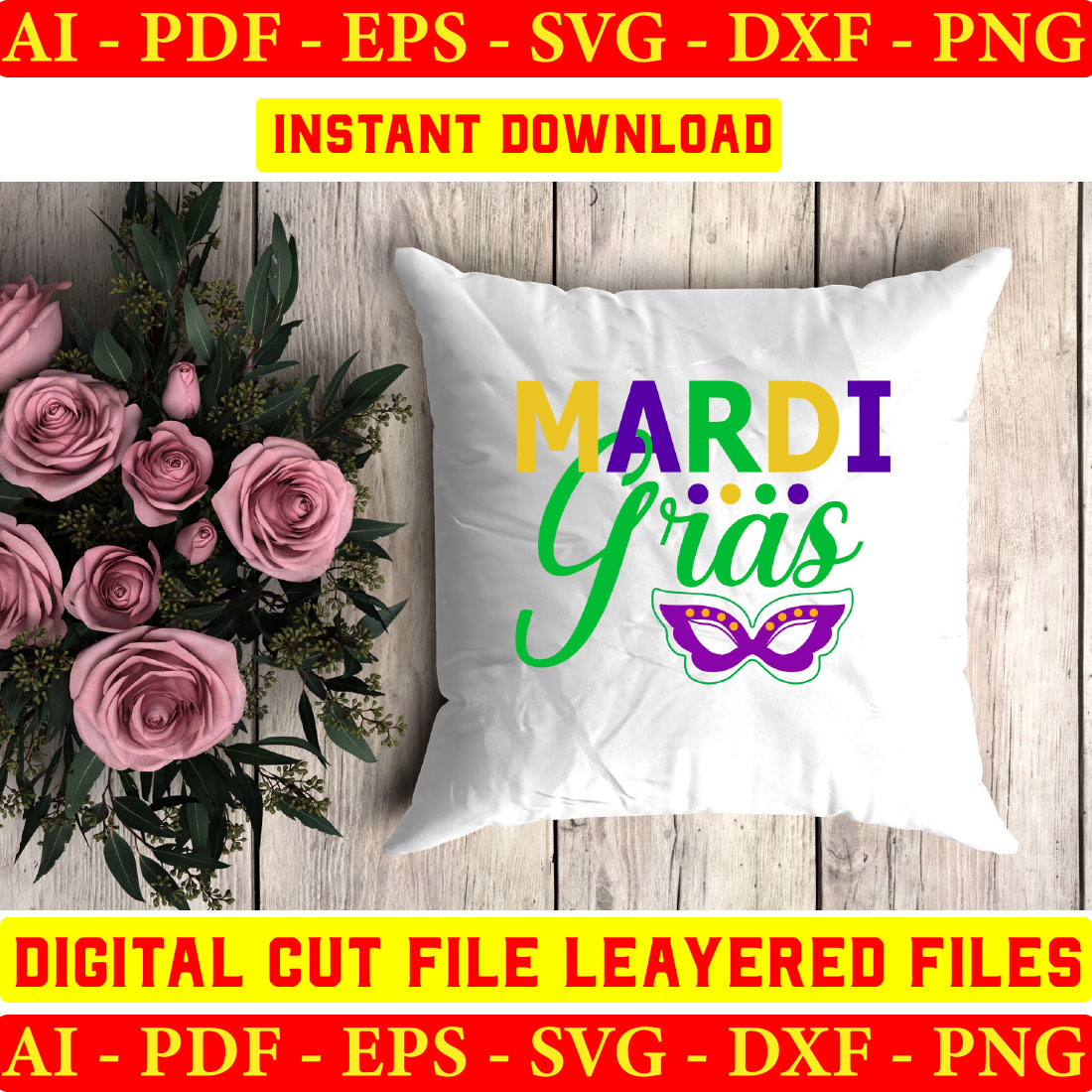 Mardi Gras SVG T-shirt Bundle Vol-6 preview image.