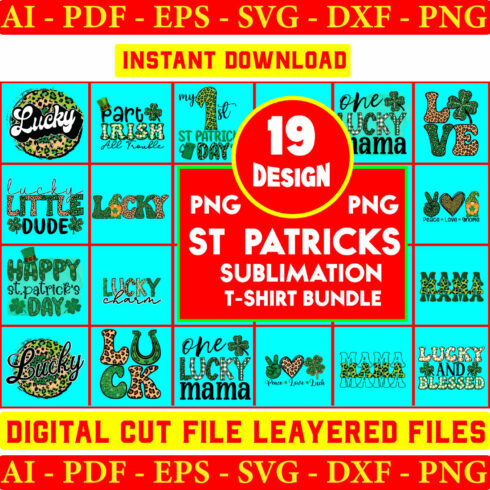 St Patricks sublimation T-shirt Bundle cover image.