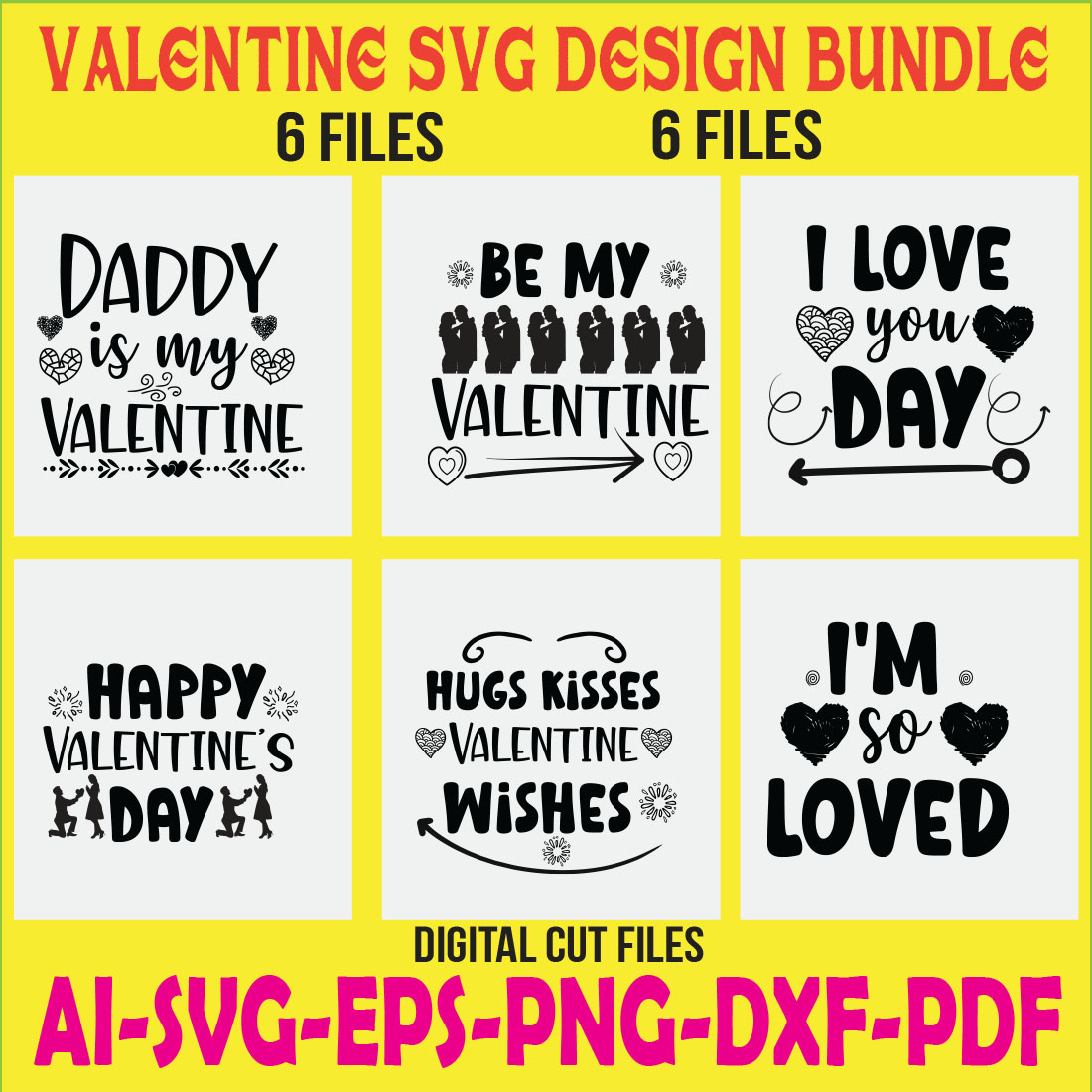 Valentine SVG Design Bundle cover image.