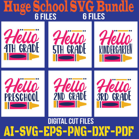Huge School SVG Bundle cover image.