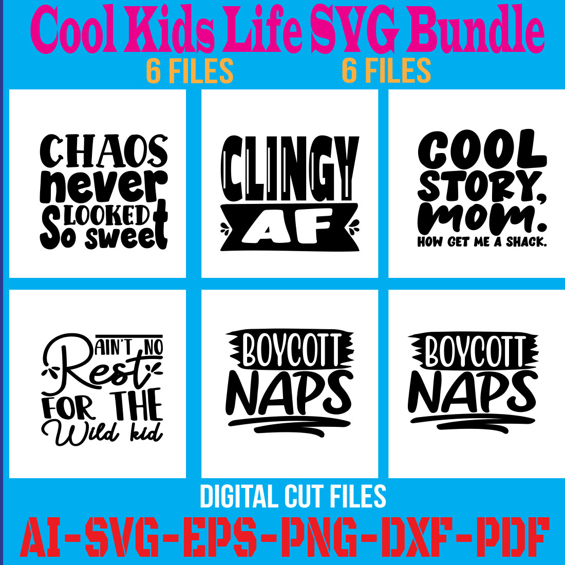 Cool Kids Life SVG Bundle cover image.