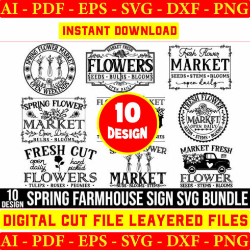 Spring Farmhouse Fign T-shirt Bundle cover image.