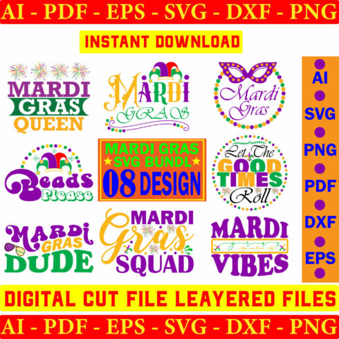 Mardi Gras SVG Design Bundle Vol-5 cover image.