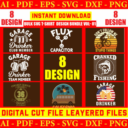Bulk SVG T-shirt Design Bundle Vol- 06 cover image.