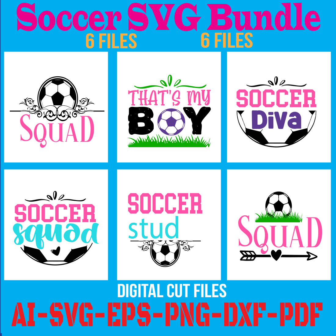 Soccer SVG Bundle cover image.