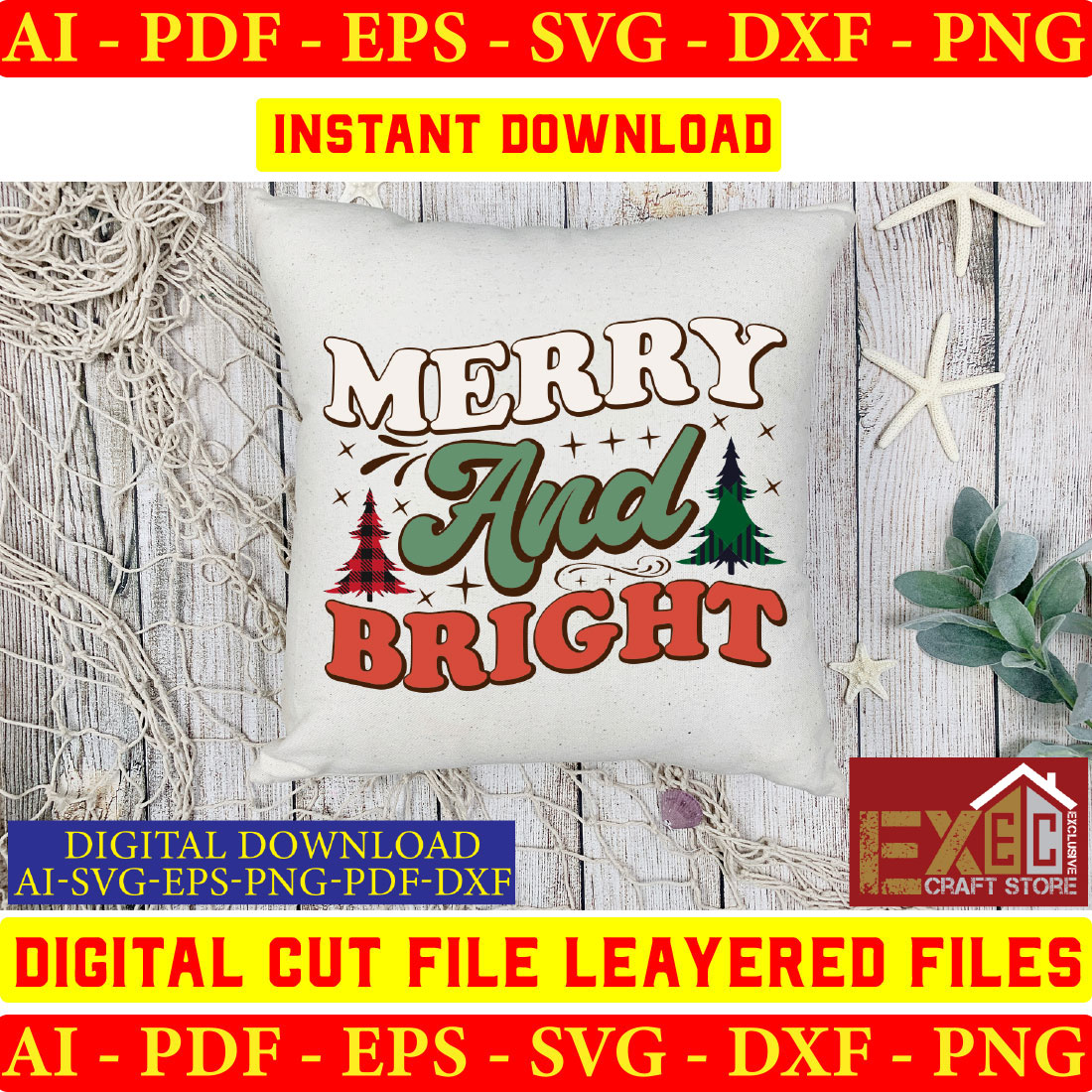 Merry old bright digital cut file layered files.