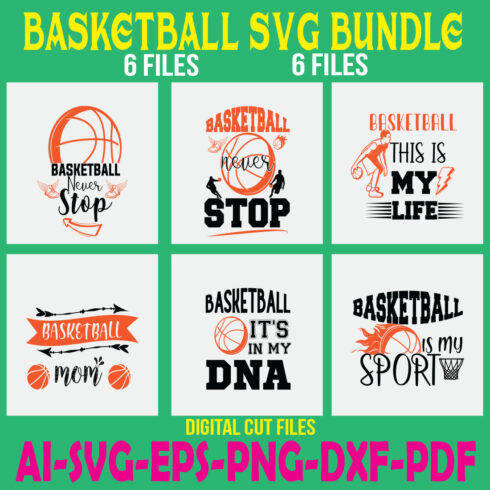 Basketball SVG Bundle cover image.