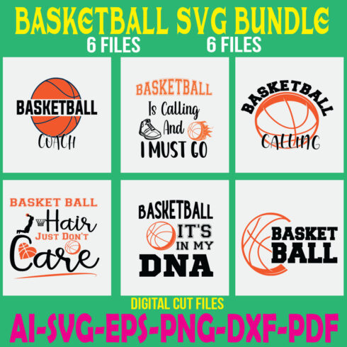 Basketball SVG Bundle cover image.