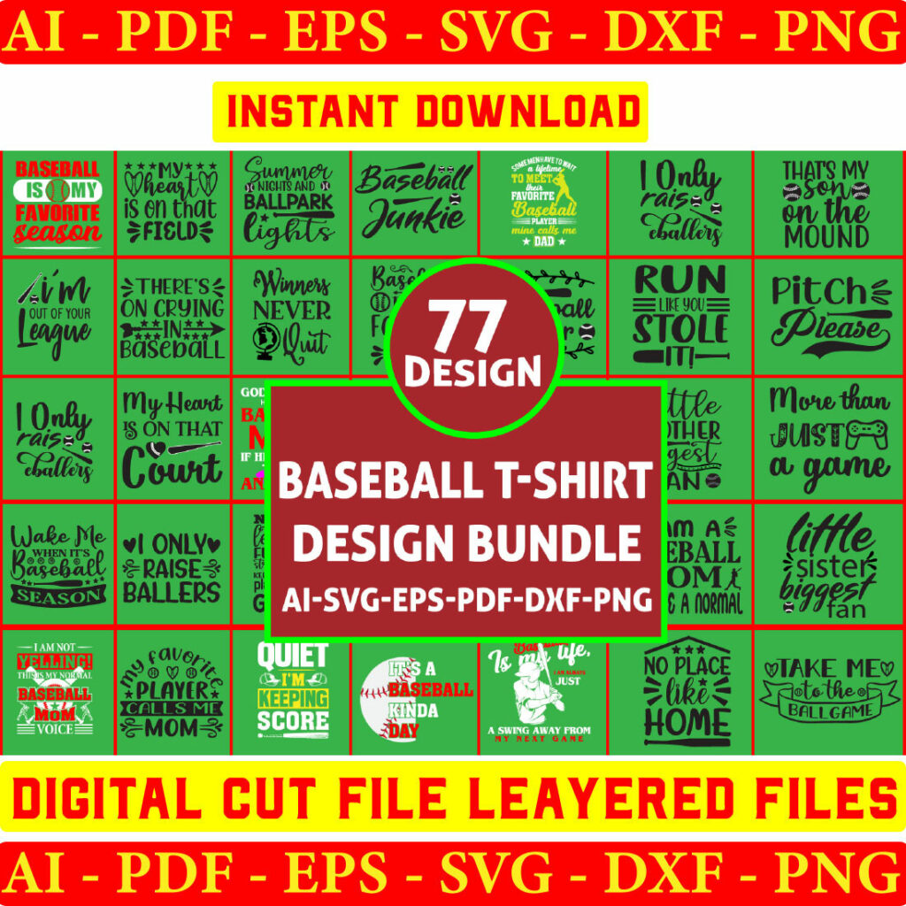 Baseball Tshirt Design Bundle Vol-03 - MasterBundles