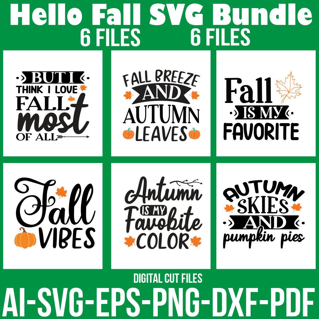 Hello Fall SVG Bundle cover image.