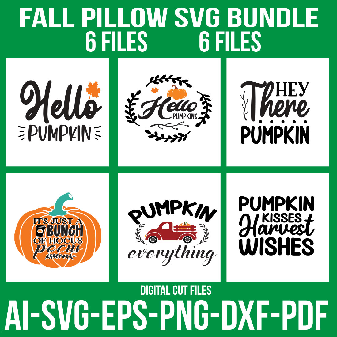 Fall Pillow SVG Bundle cover image.