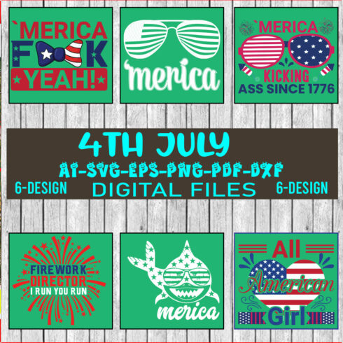 4th July SVG Bundle, 4th Of July Bundle Svg, Clipart Svg File for Cutting Machine Vol-02 cover image.