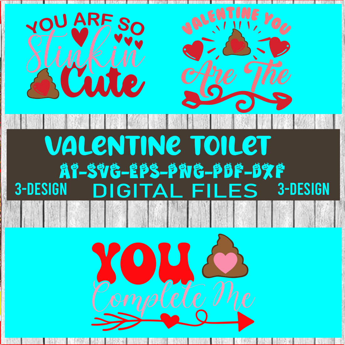 Valentine's Day Toilet Paper SVG Bundle Files for Cutting Machines Cameo or Cricut - Poop Svg, Valentine Svg, Valentine Gif Vol-02 cover image.