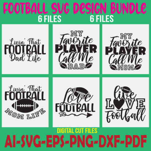 Football SVG Design Bundle cover image.