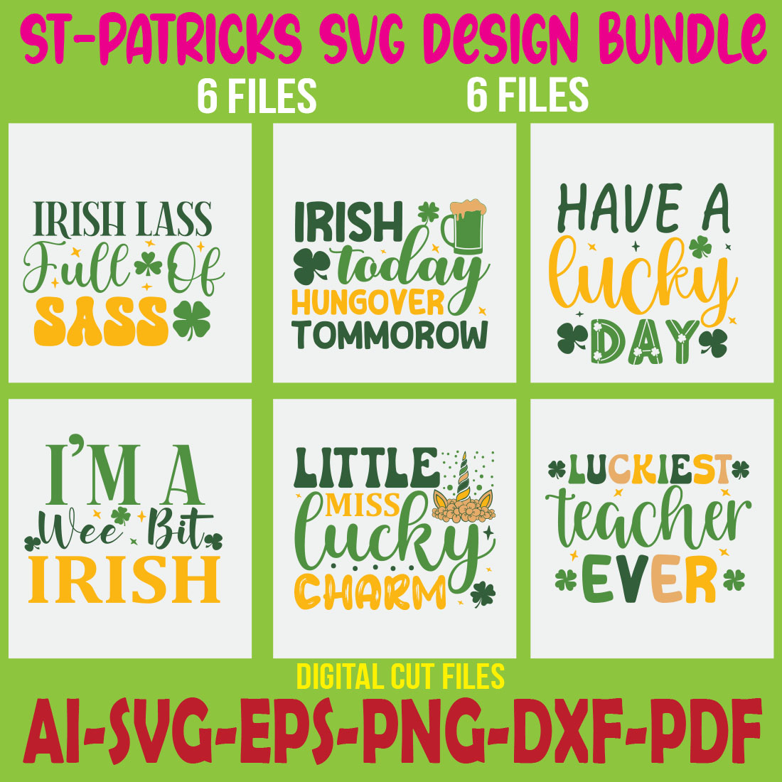 St-Patricks SVG Design Bundle cover image.