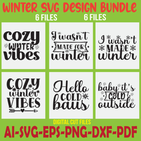 Winter SVG Design Bundle cover image.
