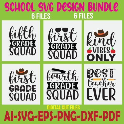 School SVG Design Bundle cover image.