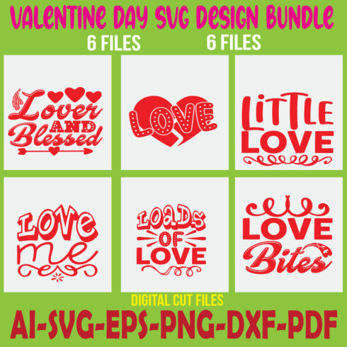 Valentine Day SVG Design Bundle cover image.