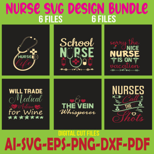 Nurse SVG Design Bundle cover image.