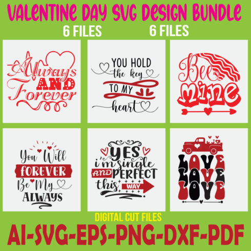 Valentine Day SVG Design Bundle cover image.
