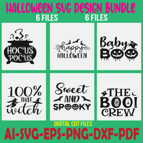 Halloween SVG Design Bundle cover image.