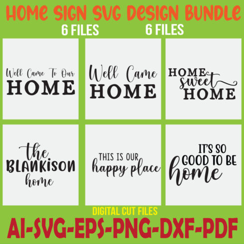 Home Sign SVG Bundle cover image.