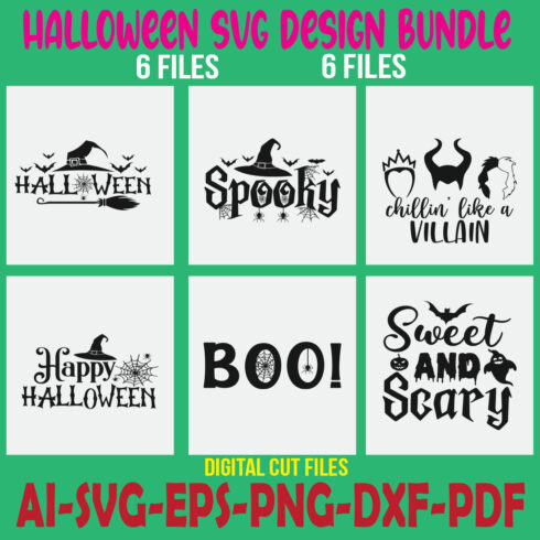 Halloween SVG Design Bundle cover image.