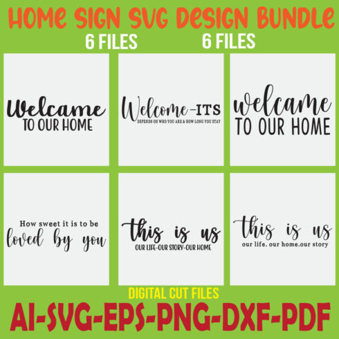 Home Sign SVG Design Bundle cover image.