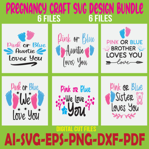 Pregnancy Craft SVG Design Bundle cover image.