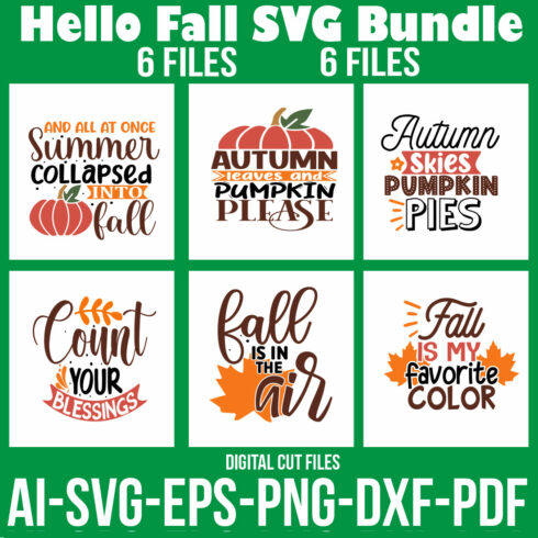 Hello Fall SVG Bundle cover image.