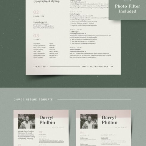 Resume with Picture / CV with Photo cover image.
