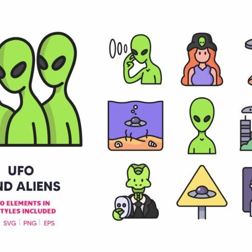 50 UFO and Alien Icons cover image.
