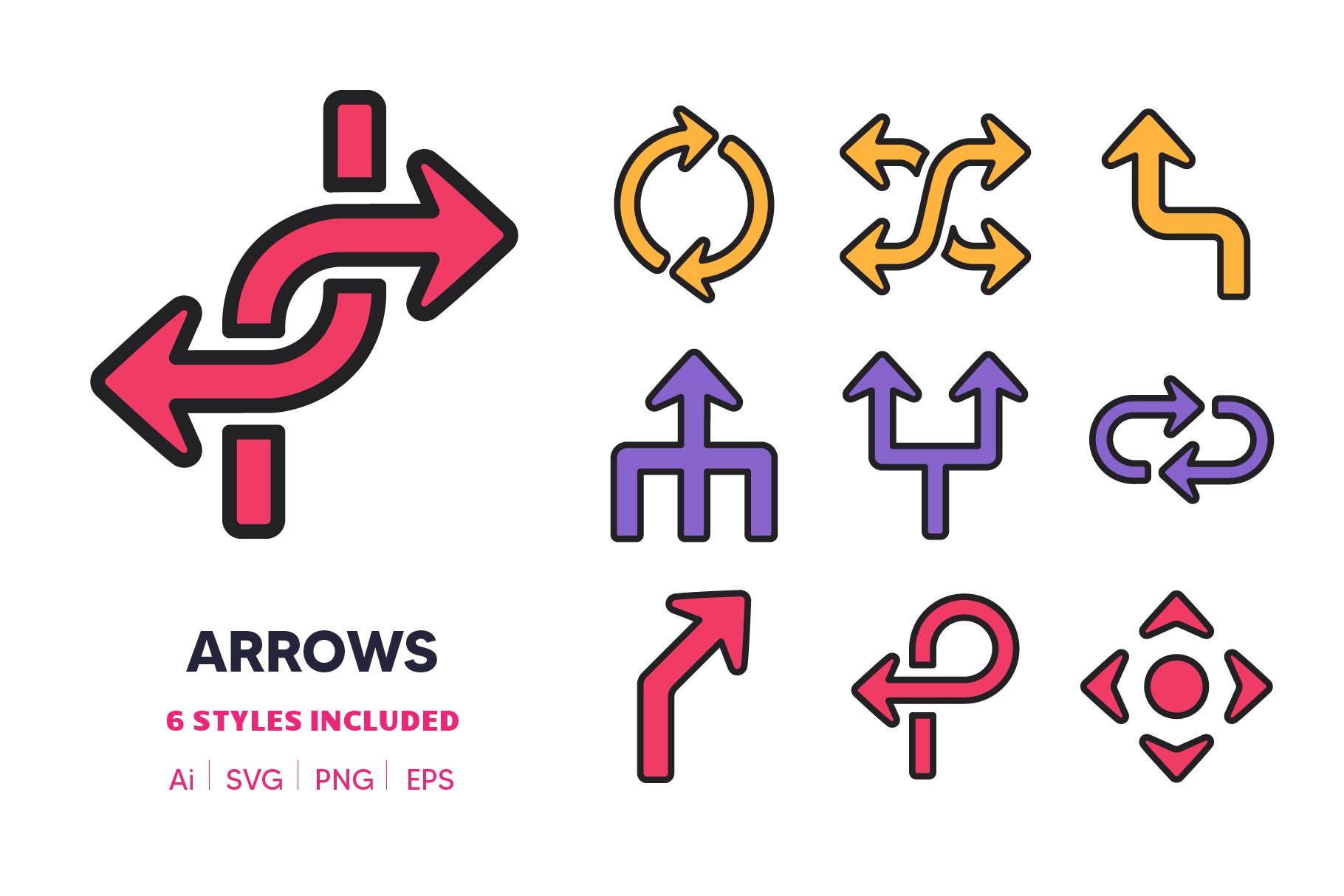 100 Arrow Icons cover image.