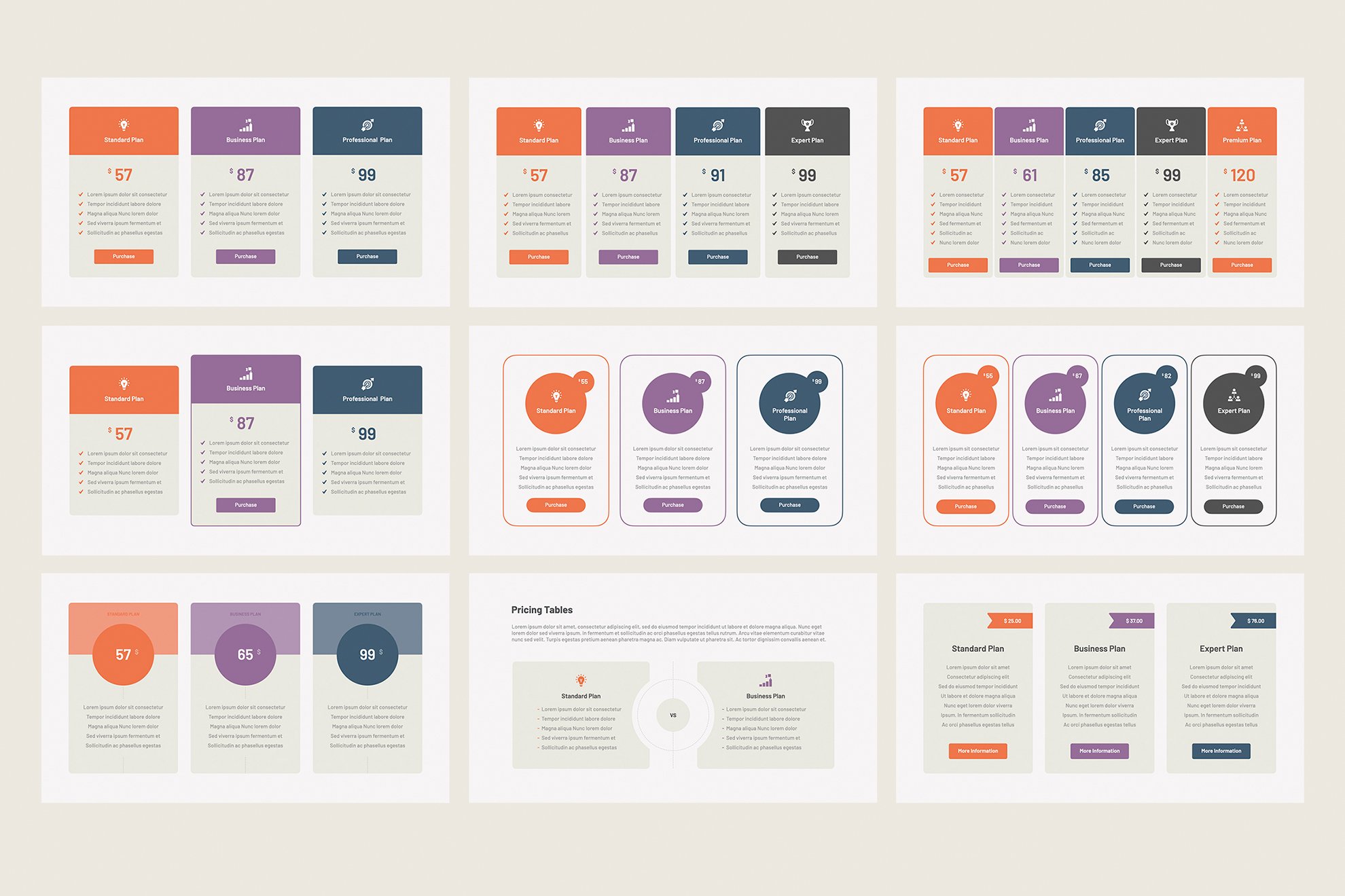 Pricing Tables Keynote Templates preview image.