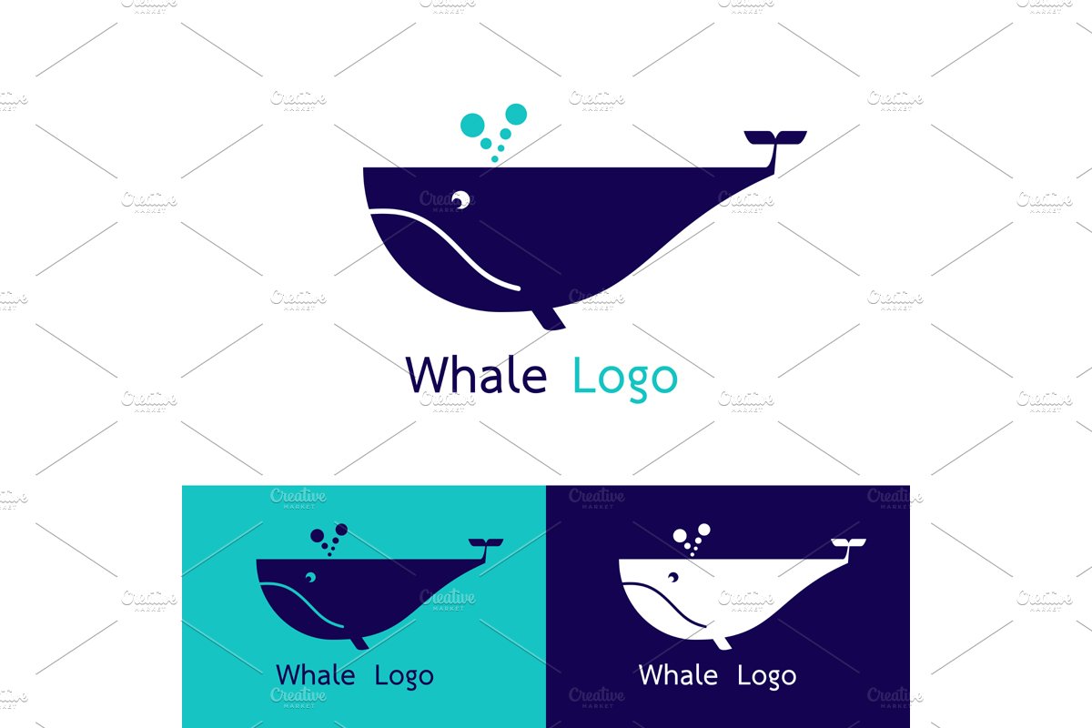 Whale logo Vector illustration preview image.