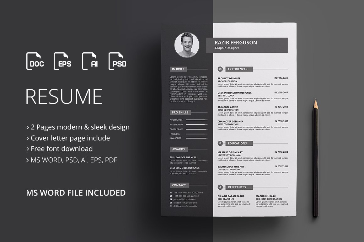 Resume / CV cover image.