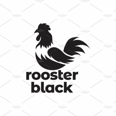isolated black rooster logo design cover image.