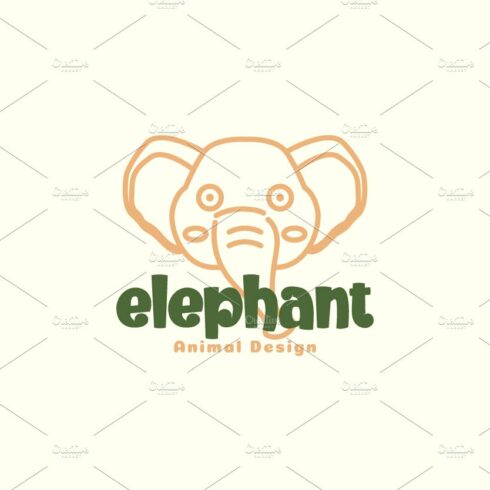 face cute elephant kids logo cover image.