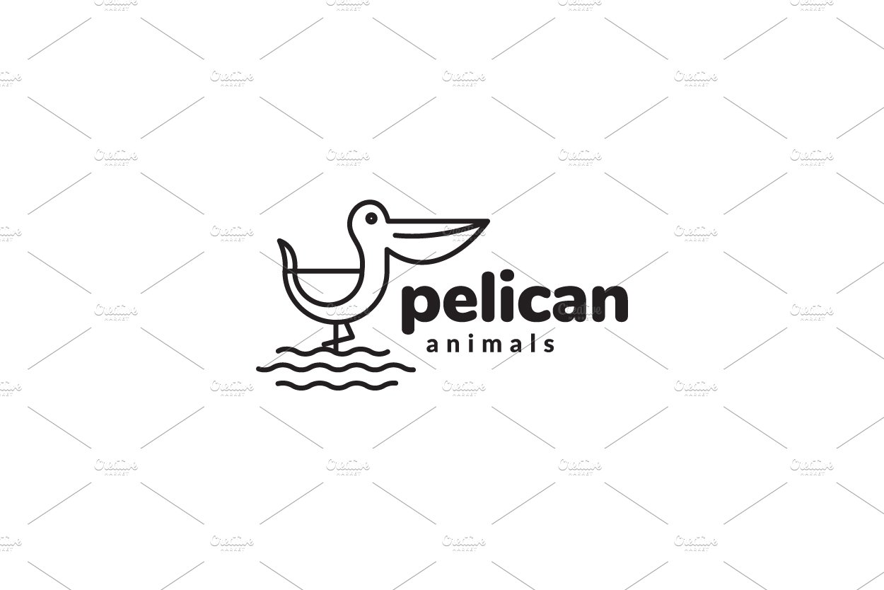 little bird pelican minimalist logo cover image.