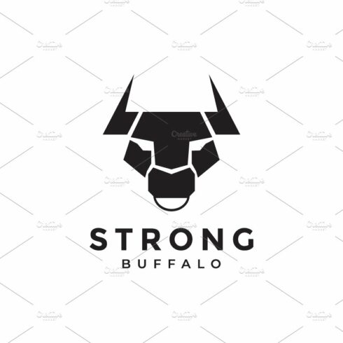 modern head buffalo logo design cover image.