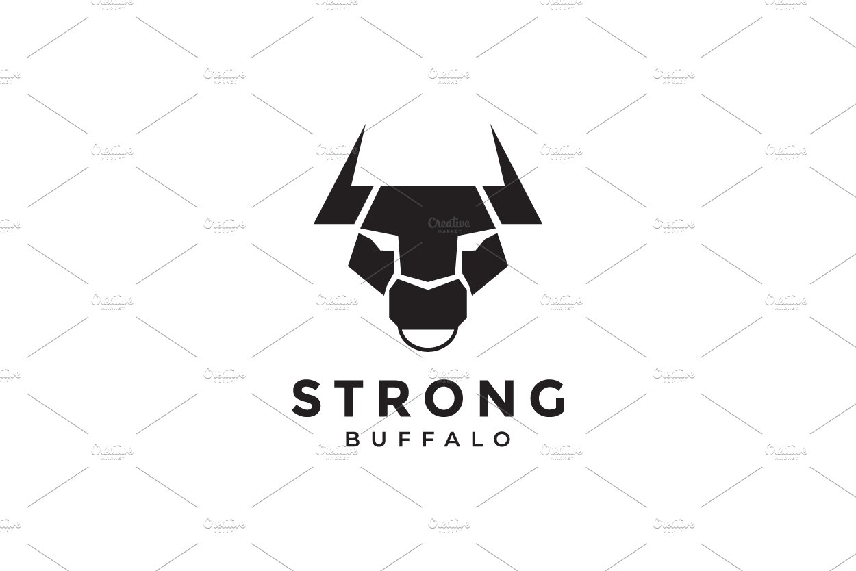 modern head buffalo logo design cover image.