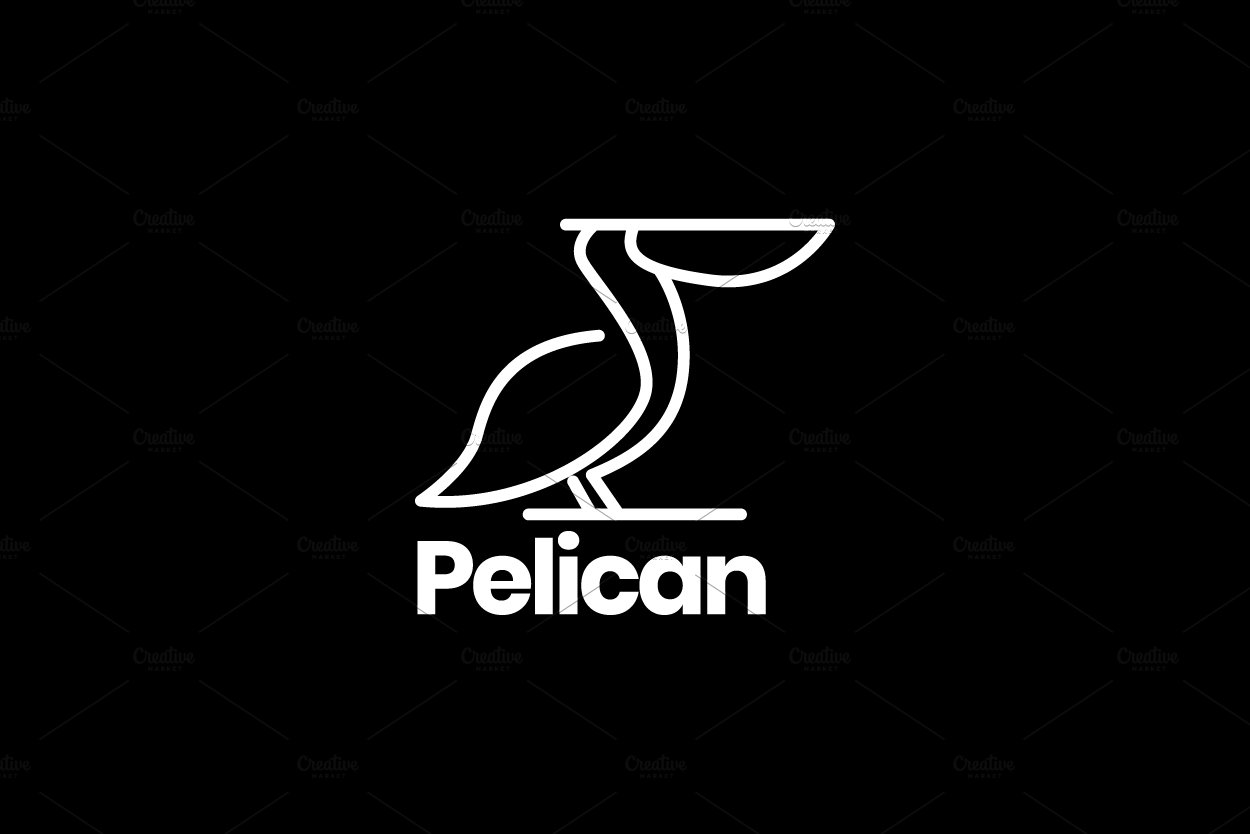 pelican lines art modern logo design cover image.