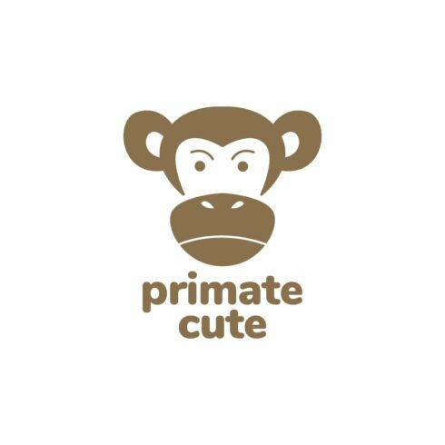 cute face primate Apes logo design cover image.