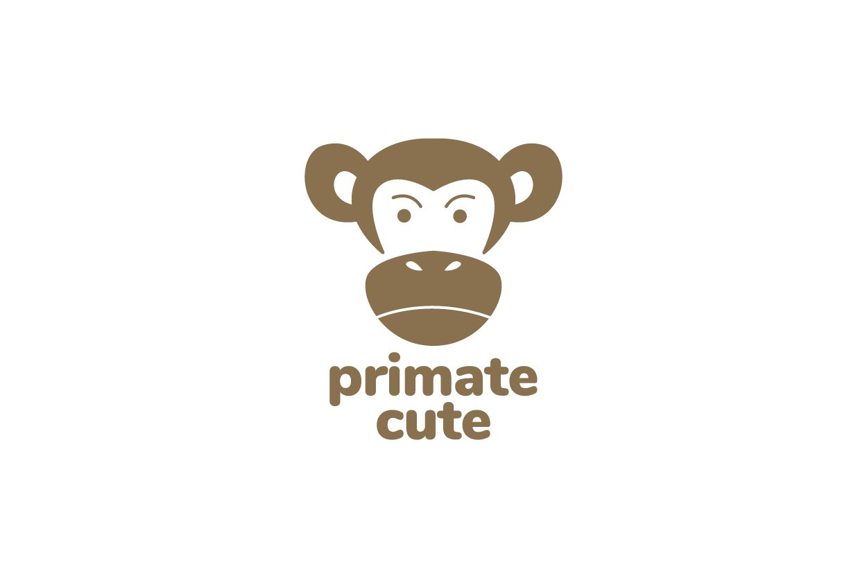 cute face primate Apes logo design cover image.