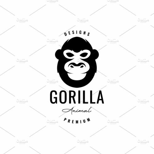 face black gorilla retro logo design cover image.