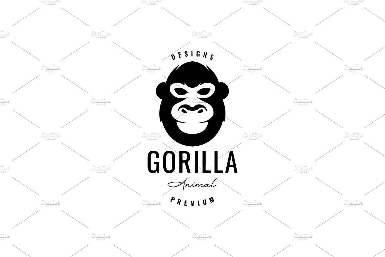 face black gorilla retro logo design cover image.