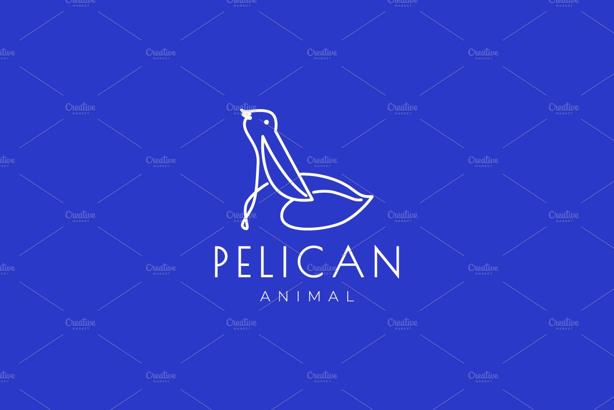 lines art pelican logo design vector cover image.