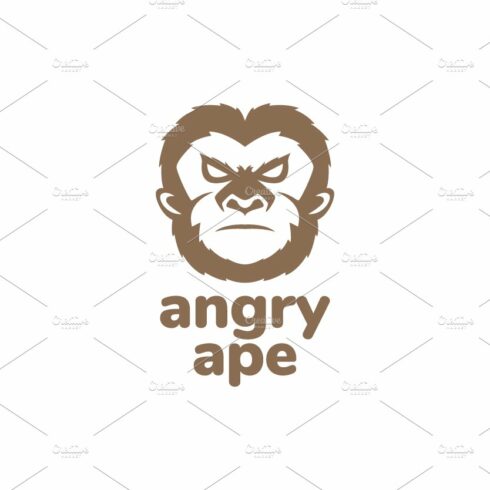 face angry primate ape logo design cover image.