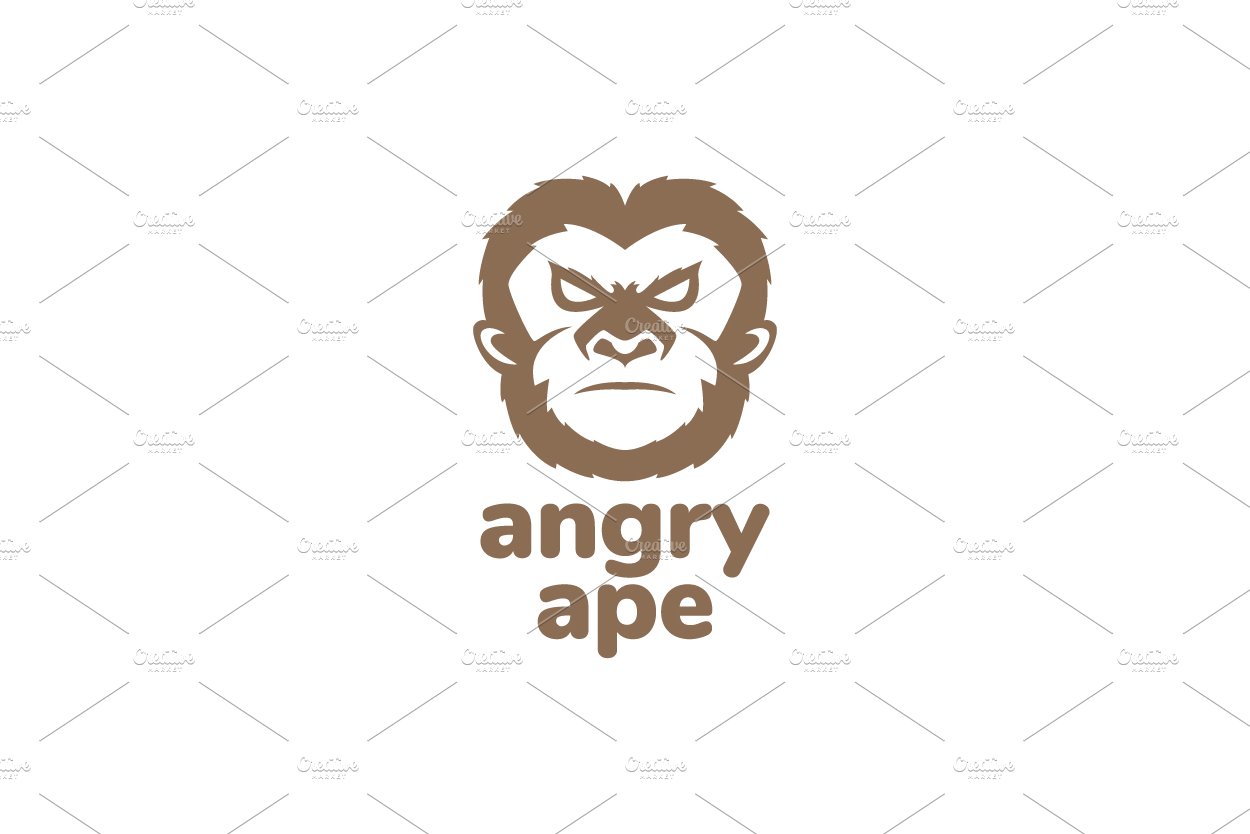 face angry primate ape logo design cover image.