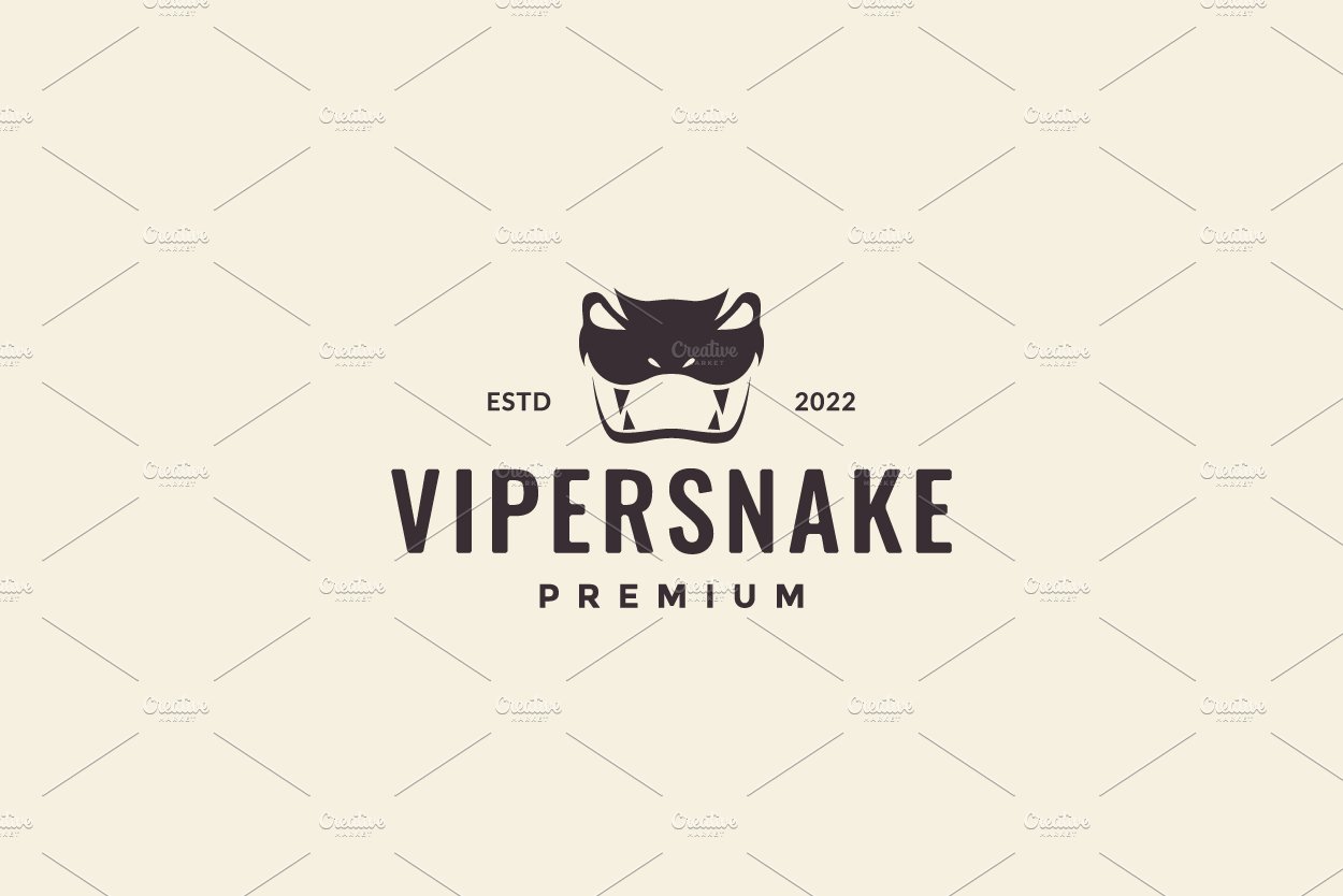 head viper snake logo design hipster cover image.